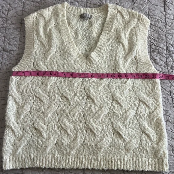 J. Crew Ivory Cable Knit Vest - Picture 4 of 8